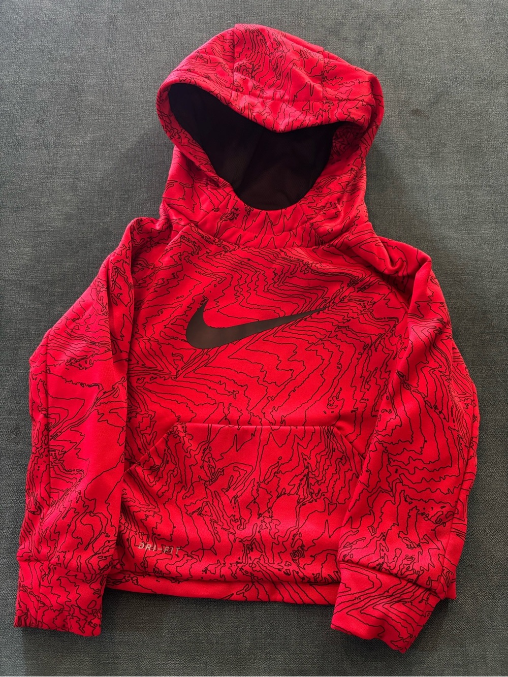 Nike Red Hooded Pullover with Black Swoosh